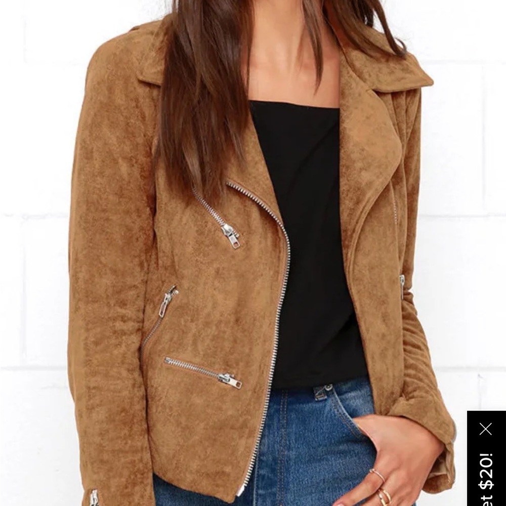 Faux Suede Moto Jacket